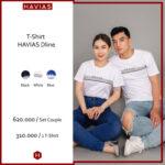 Set Áo Thun Nam Nữ Cặp Đôi Cotton DLINE HAVIAS nam nữ trắng Droppiishops