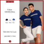 Set Áo Thun Nam Nữ Cặp Đôi Cotton DLINE HAVIAS nam nữ xanh