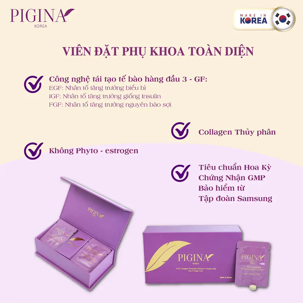 Viên đặt phụ khoa Pigina toàn diện (Set tối ưu 18 viên) chính hãng giá tốt - Kuchen Vietnam