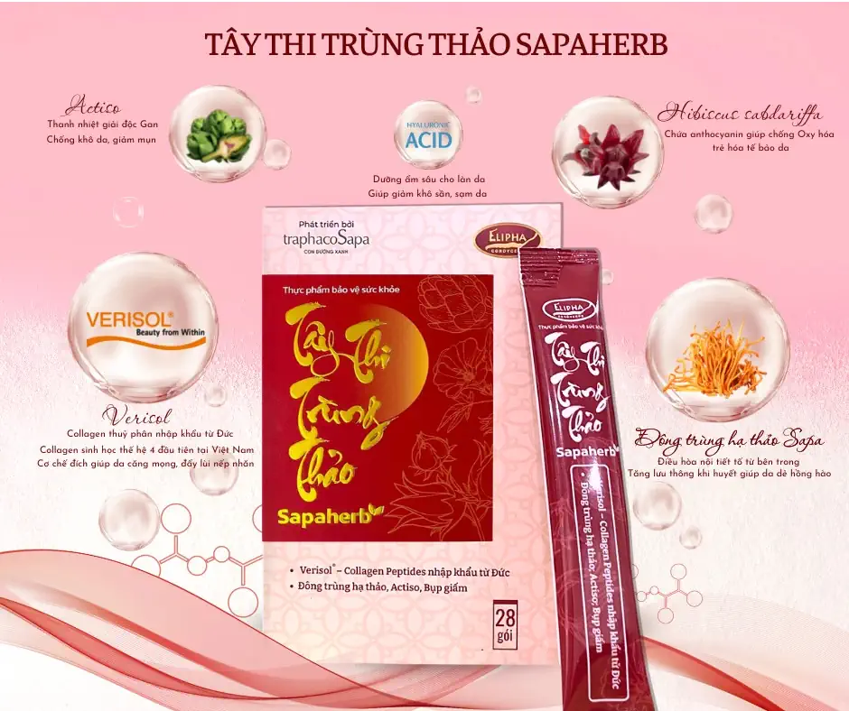 Tây Thi Trùng Thảo kết hợp Collagen sinh học thế hệ mới nhất với chiết xuất các loại thảo dược quý như Đông trùng hạ thảo, Actiso và Bụp giấm theo tỉ lệ vàng - Kuchen Vietnam