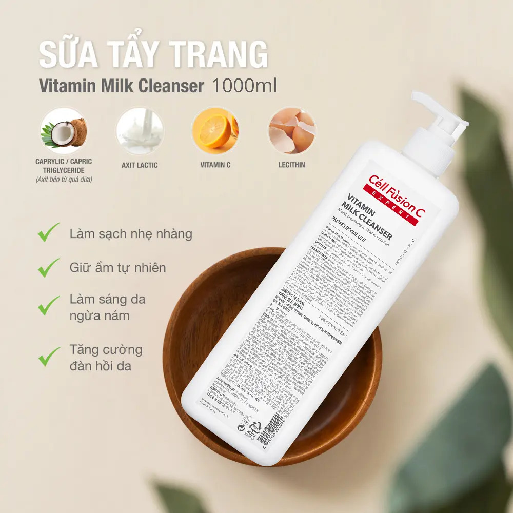 Cell Fusion C Expert - Sữa Tẩy Trang Vitamin Milk Cleanser 1000ml