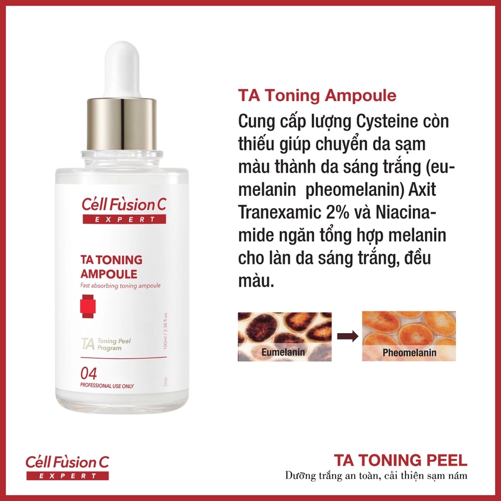 Cell Fusion C Expert – Ampoule dưỡng trắng, cải thiện sạm, nám, đều màu da TA TONING AMPOULE