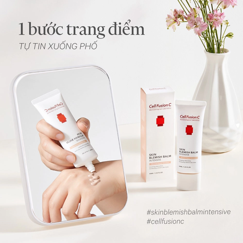 Kem trang điểm dưỡng da Skin Blemish Balm Intensive - Cell Fusion C - mang lại lớp nền mịn màng, dưỡng ẩm cải thiện da, phục hồi hư tổn sau trị liệu