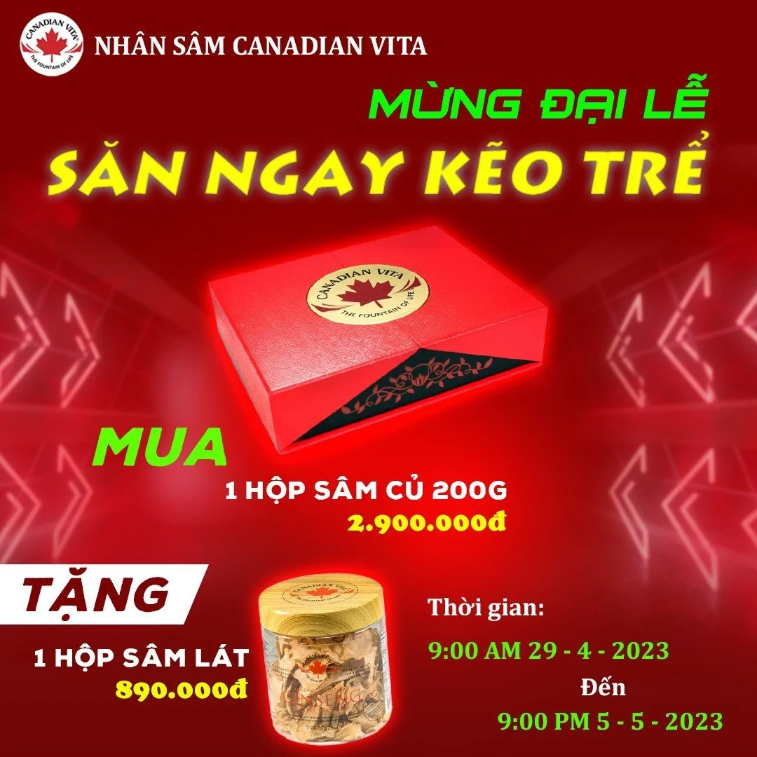 Khuyến mãi Canadian Vita đến 21h ngày 5.5.2023 - Kuchen Vietnam