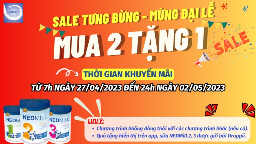 Khuyến mãi Nedmill chính hãng mua 2 tặng 1 - Kuchen Vietnam