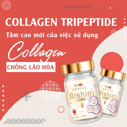 Viên uống dưỡng da Bishin Tripeptide Collagen chính hãng giá rẻ - Tầm cao mới của việc sử dụng Collagen chống lão hóa - Kensei Nhật Bản - Kuchen Vietnam