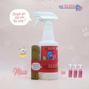 Pet Kleen - Bộ vi sinh khử mùi thú cưng (1 chai 500ml + 3 ống 5ml) chính hãng giá tốt - Kuchen Vietnam