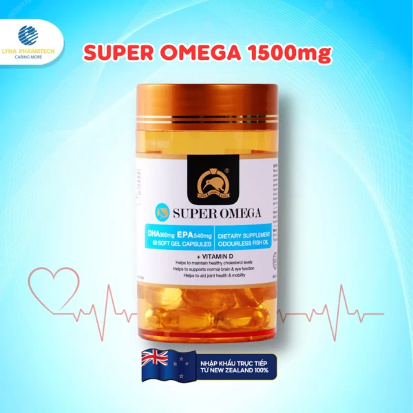 Viên dầu cá hàm lượng cao EPA và DHA Super Omega 60 viên - Lyna Pharmtech - Kuchen Vietnam